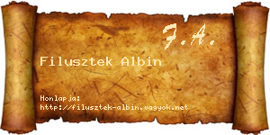 Filusztek Albin névjegykártya